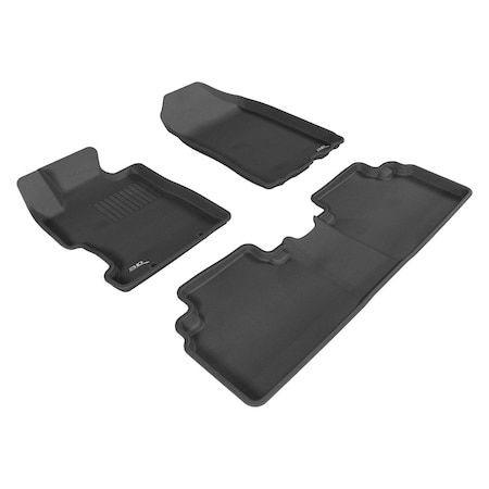 3D Maxpider Kagu 1st & 2 Row Floor Mat for 2006-2011 Honda Civic SDN - Black L1HD01201509